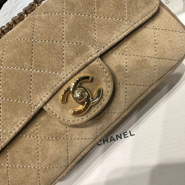 Chanel Suede Calfskin Shoulder Bag AS6627 Khaki Chanel Suede Calfskin Shoulder Bag AS6627 Khaki