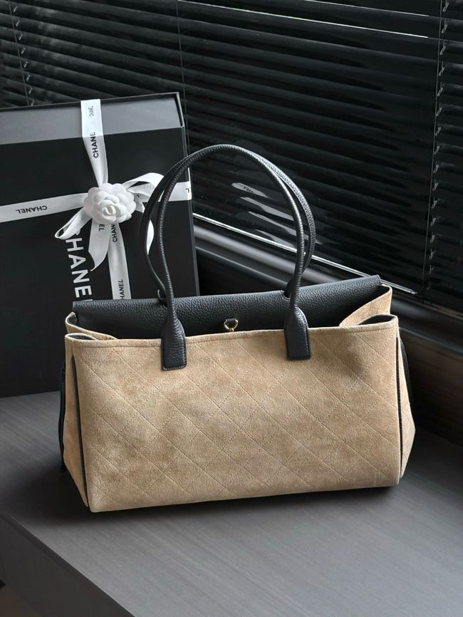 Chanel Shopping Bag AS6428 Dark Beige & Black Chanel Shopping Bag AS6428 Dark Beige & Black