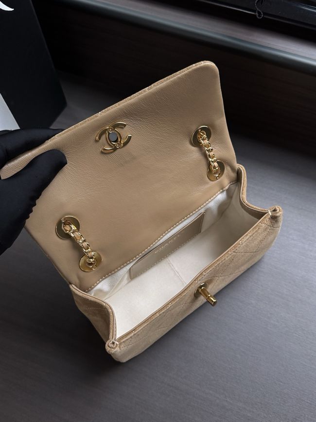 Chanel small Flap Bag AS6449 dark Beige Chanel small Flap Bag AS6449 dark Beige