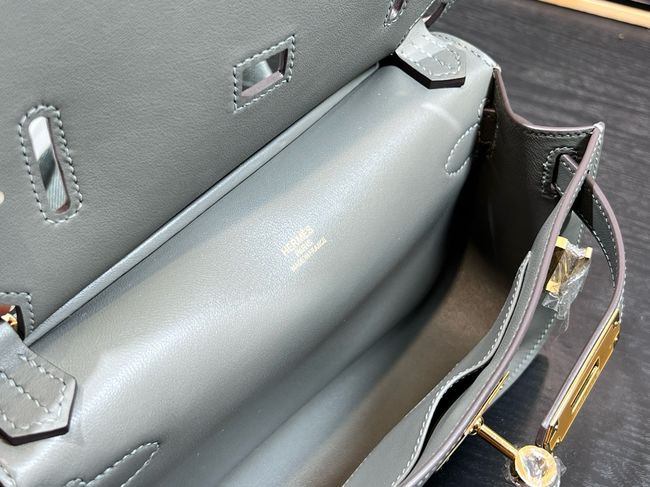 Hermes Jypsiere mini shoulder bag H088004 Cloudy gray &gold buckle Hermes Jypsiere mini shoulder bag H088004 Cloudy gray &gold buckle