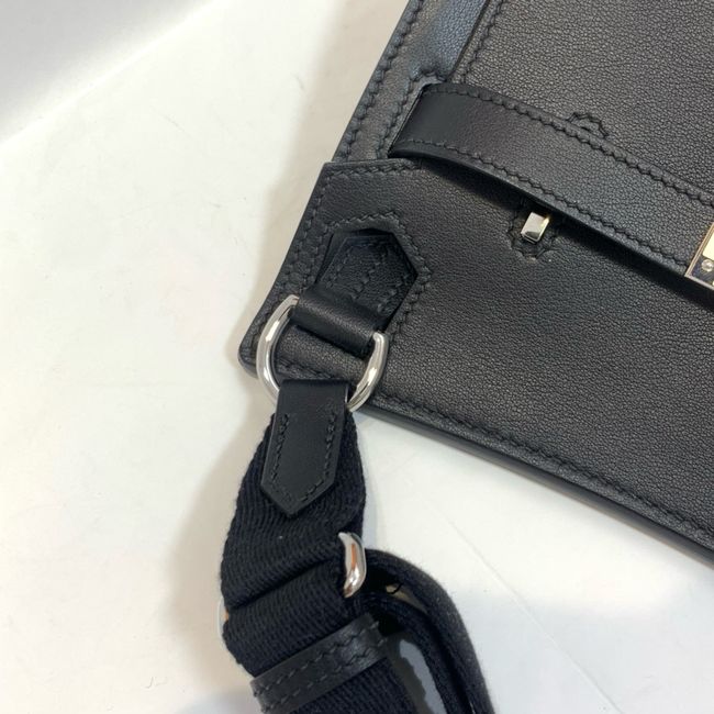 Hermes Jypsiere mini shoulder bag H088004 black &silver buckle Hermes Jypsiere mini shoulder bag H088004 black &silver buckle