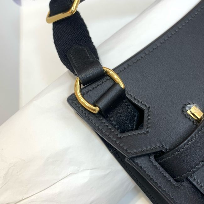 Hermes Jypsiere mini shoulder bag H088004 black&gold buckle Hermes Jypsiere mini shoulder bag H088004 black&gold buckle