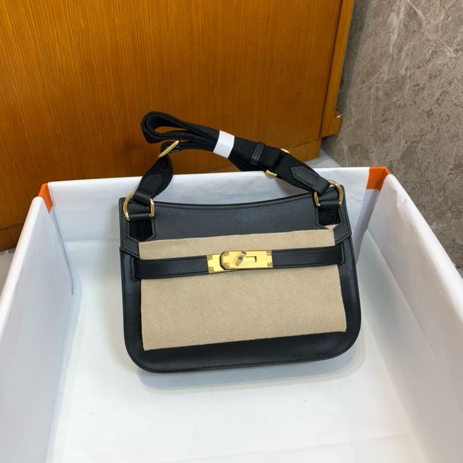 Hermes Jypsiere mini shoulder bag H088004 black&gold buckle