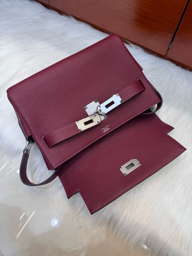 Hermes kelly messenger bag H08801 Wine Hermes kelly messenger bag H08801 Wine