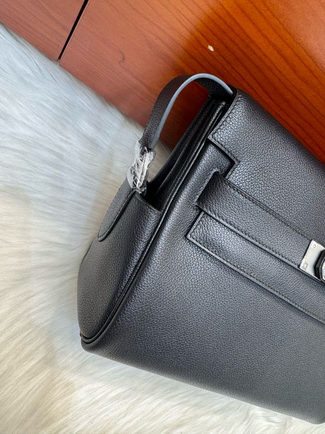 Hermes kelly messenger bag H08801 black Hermes kelly messenger bag H08801 black