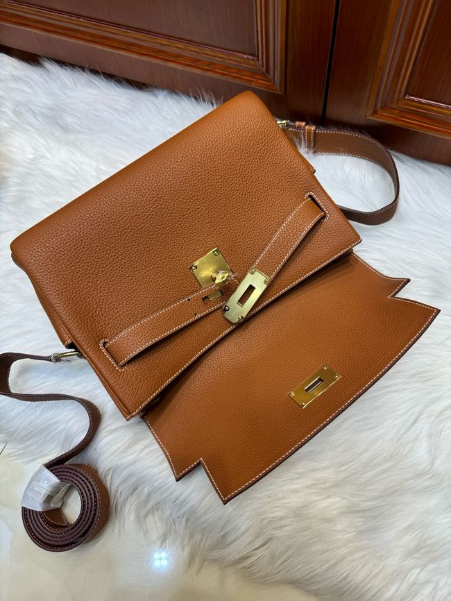 Hermes kelly messenger bag H08801 golden brown Hermes kelly messenger bag H08801 golden brown