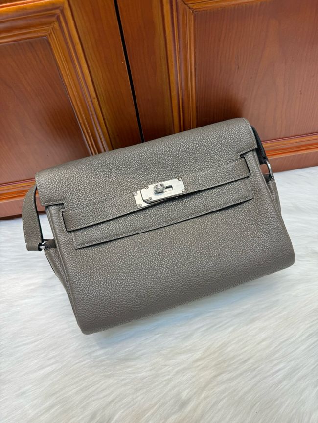 Hermes kelly messenger bag H08801 pewter gray