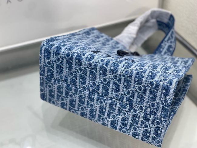 Dioriviera Small Spongy Book Tote Blue and White Spongy Dior Oblique Fabric M1460P