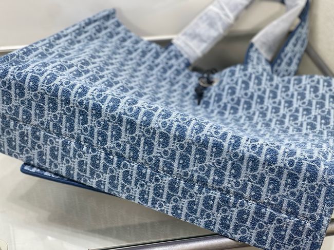 Dioriviera Large Spongy Book Tote Blue Spongy Dior Oblique Fabric M1462PD