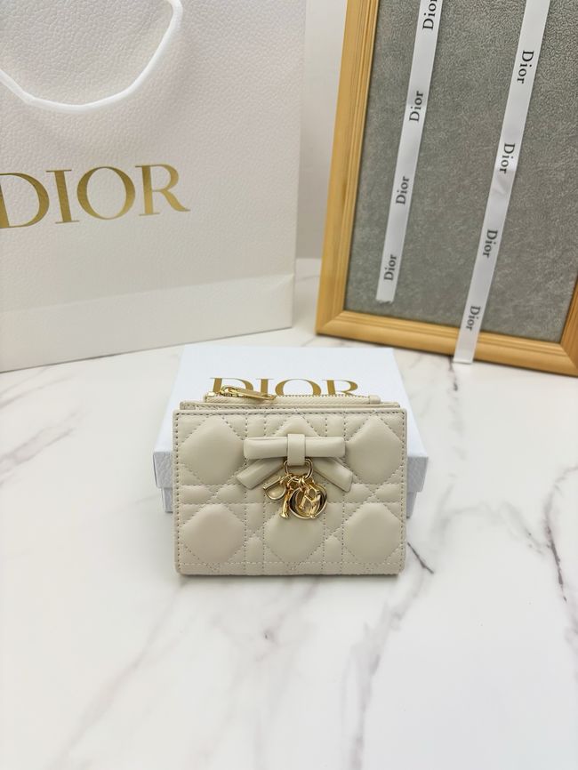 Lady Dior Dahlia Wallet Craie Cannage Lambskin S2065-1 Lady Dior Dahlia Wallet Craie Cannage Lambskin S2065-1