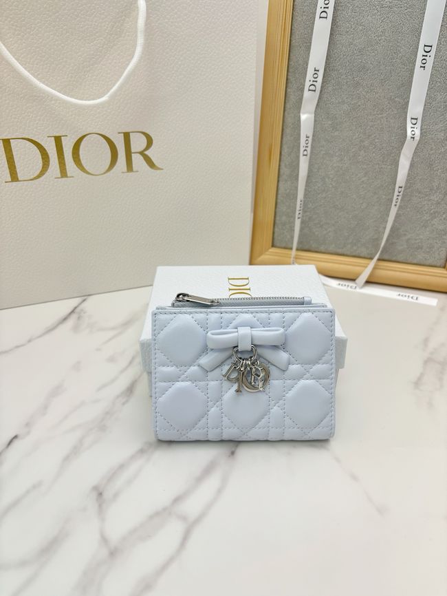 Lady Dior Dahlia Wallet Craie Cannage Lambskin S2065-2 Lady Dior Dahlia Wallet Craie Cannage Lambskin S2065-2