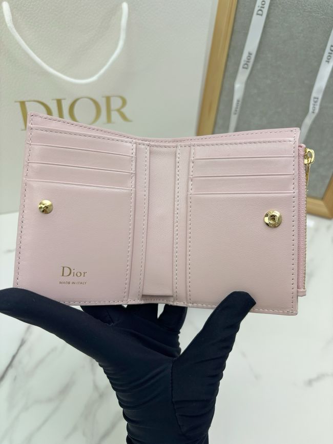 Lady Dior Dahlia Wallet Craie Cannage Lambskin S2065-5