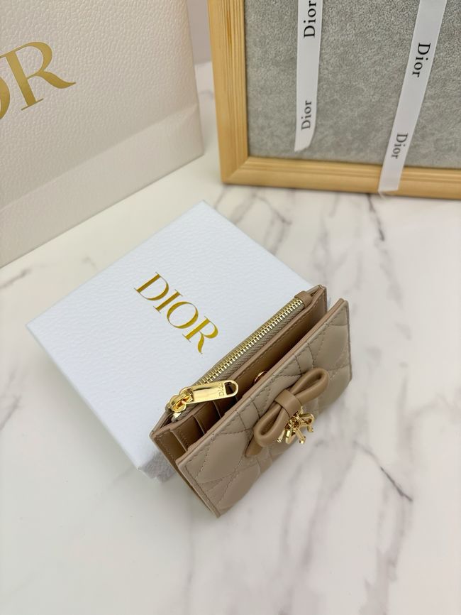 Lady Dior Dahlia Wallet Craie Cannage Lambskin S2065-7 Lady Dior Dahlia Wallet Craie Cannage Lambskin S2065-7