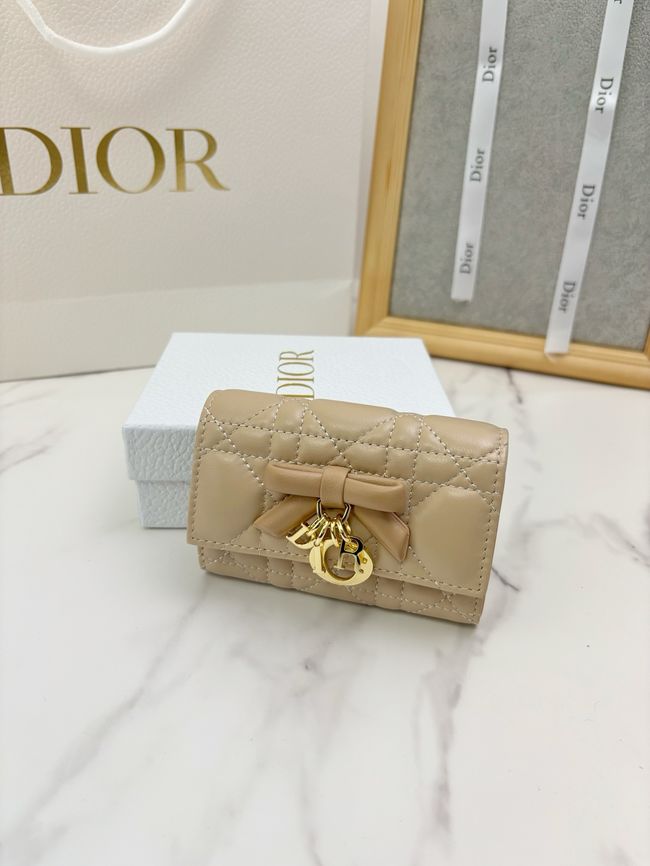 Lady Dior card holder Craie Cannage Lambskin S2067-1 Lady Dior card holder Craie Cannage Lambskin S2067-1