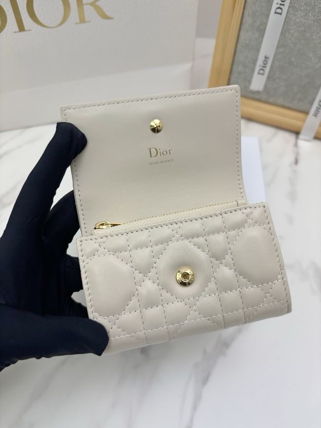 Lady Dior Dahlia card holder Craie Cannage Lambskin S2067-4 Lady Dior Dahlia card holder Craie Cannage Lambskin S2067-4