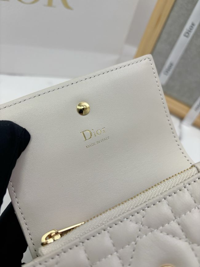 Lady Dior Dahlia card holder Craie Cannage Lambskin S2067-4 Lady Dior Dahlia card holder Craie Cannage Lambskin S2067-4