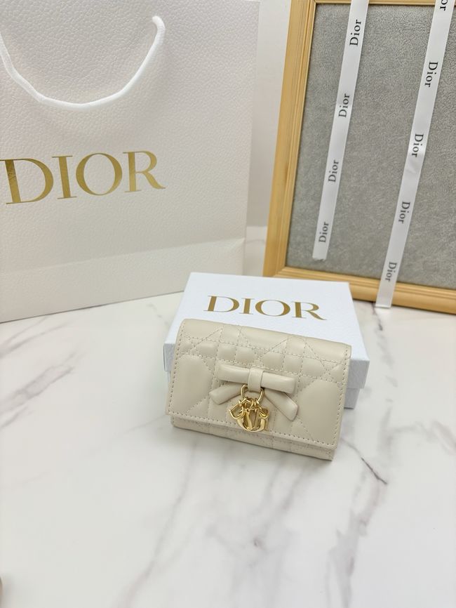 Lady Dior Dahlia card holder Craie Cannage Lambskin S2067-4 Lady Dior Dahlia card holder Craie Cannage Lambskin S2067-4
