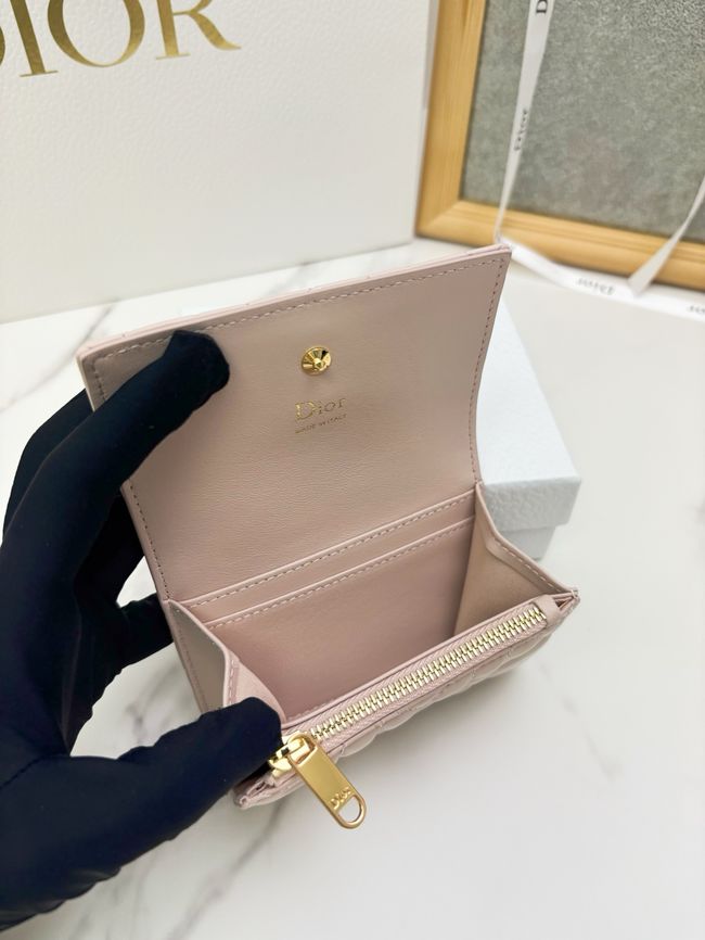 Lady Dior Dahlia card holder Craie Cannage Lambskin S2067-6 Lady Dior Dahlia card holder Craie Cannage Lambskin S2067-6