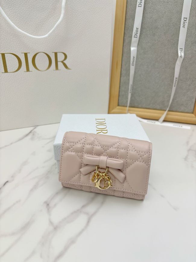 Lady Dior Dahlia card holder Craie Cannage Lambskin S2067-6 Lady Dior Dahlia card holder Craie Cannage Lambskin S2067-6