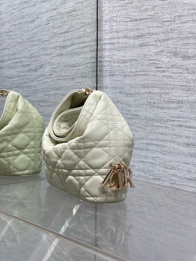 Mini Dior Toujours Hobo Bag Cannage Lambskin M2868O Ivory Mini Dior Toujours Hobo Bag Cannage Lambskin M2868O Ivory