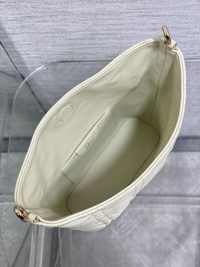 Mini Dior Toujours Hobo Bag Cannage Lambskin M2868O Ivory Mini Dior Toujours Hobo Bag Cannage Lambskin M2868O Ivory