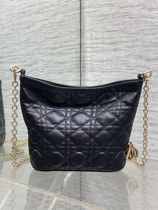 Mini Dior Toujours Hobo Bag Cannage Lambskin M2868O black Mini Dior Toujours Hobo Bag Cannage Lambskin M2868O black
