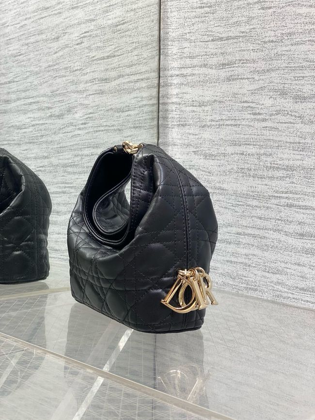 Mini Dior Toujours Hobo Bag Cannage Lambskin M2868O black Mini Dior Toujours Hobo Bag Cannage Lambskin M2868O black