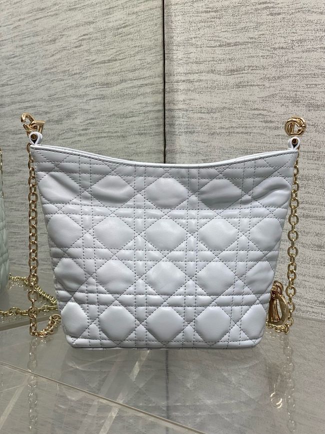 Mini Dior Toujours Hobo Bag Cannage Lambskin M2868O ice blue Mini Dior Toujours Hobo Bag Cannage Lambskin M2868O ice blue
