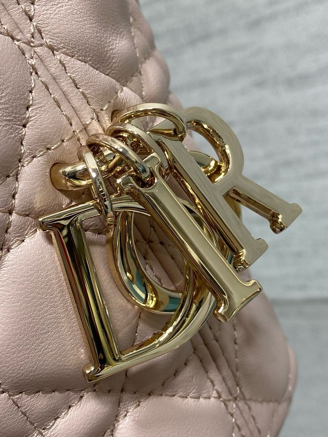 Small Dior Toujours Hobo Bag Cannage Lambskin M2867O Ballet Pink