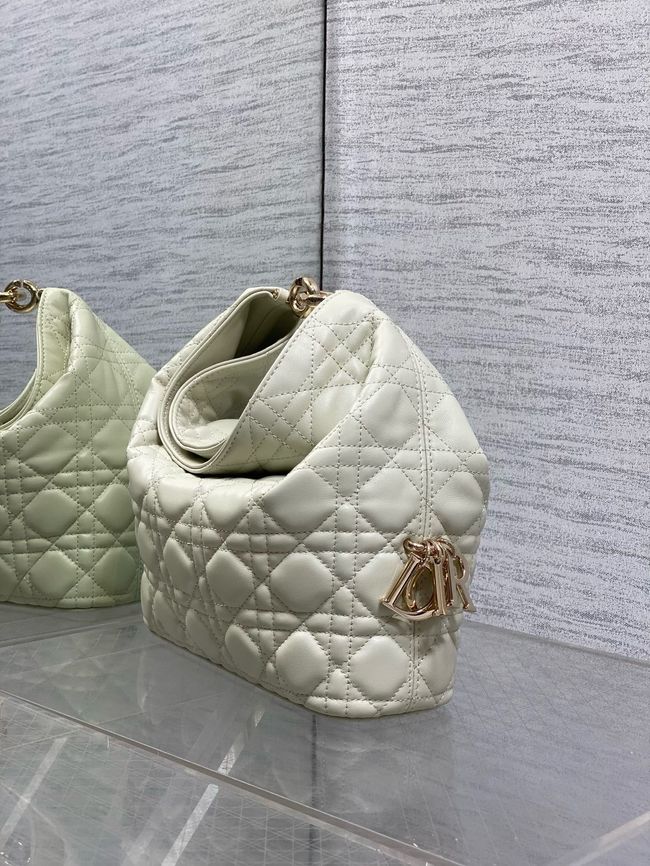 Small Dior Toujours Hobo Bag Cannage Lambskin M2867O Ivory Small Dior Toujours Hobo Bag Cannage Lambskin M2867O Ivory