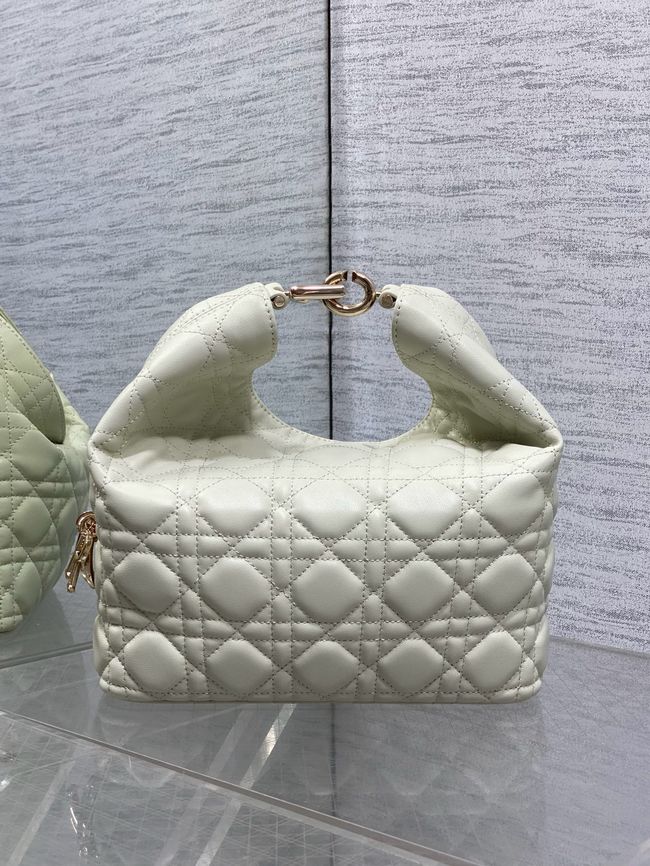 Small Dior Toujours Hobo Bag Cannage Lambskin M2867O Ivory Small Dior Toujours Hobo Bag Cannage Lambskin M2867O Ivory