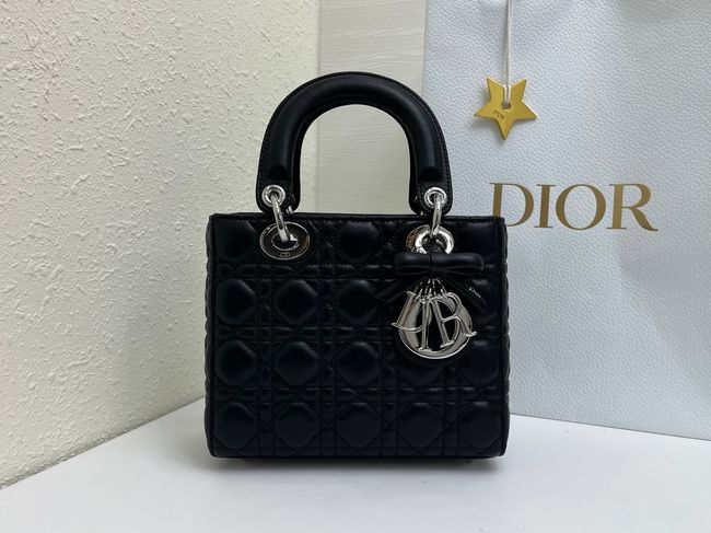 Small Lady Dior Bag with Strap Cannage Lambskin M0531OB black Small Lady Dior Bag with Strap Cannage Lambskin M0531OB black