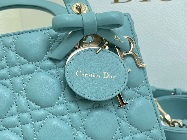 Small Lady Dior Bag with Strap Cannage Lambskin M0531OU lake blue Small Lady Dior Bag with Strap Cannage Lambskin M0531OU lake blue