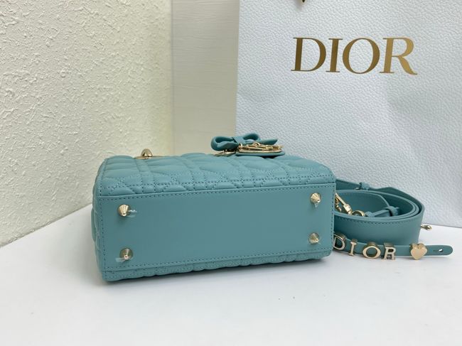 Small Lady Dior Bag with Strap Cannage Lambskin M0531OU lake blue Small Lady Dior Bag with Strap Cannage Lambskin M0531OU lake blue
