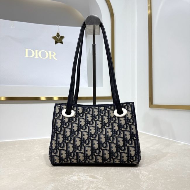Dior Promenade Mini Shopping Bag Blue Dior Oblique Jacquard S1440OU Dior Promenade Mini Shopping Bag Blue Dior Oblique Jacquard S1440OU