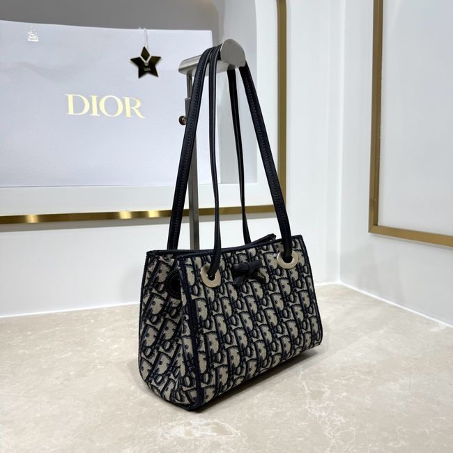 Dior Promenade Mini Shopping Bag Blue Dior Oblique Jacquard S1440OU Dior Promenade Mini Shopping Bag Blue Dior Oblique Jacquard S1440OU