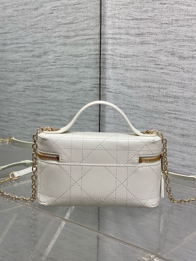 Dior Trianon Soft Vanity Mini Bag Flat Macrocannage Lambskin S4613OS Craie