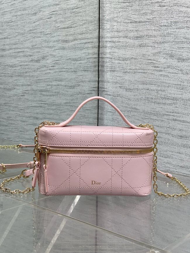 Dior Trianon Soft Vanity Mini Bag Flat Macrocannage Lambskin S4613OS Soupir Pink
