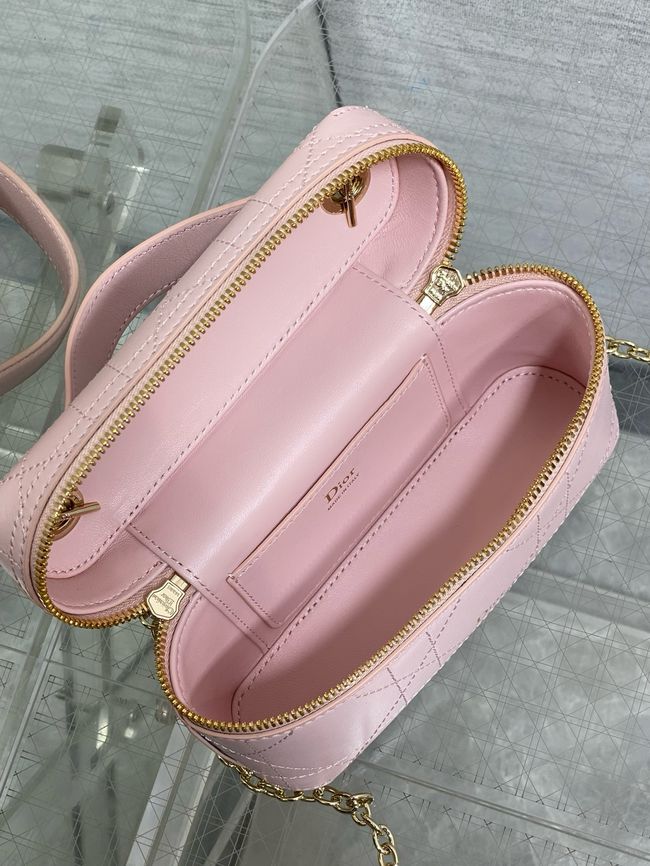Dior Trianon Soft Vanity Mini Bag Flat Macrocannage Lambskin S4613OS Soupir Pink