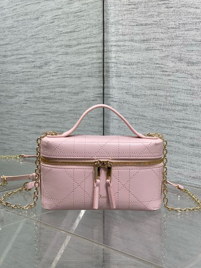 Dior Trianon Soft Vanity Mini Bag Flat Macrocannage Lambskin S4613OS Soupir Pink
