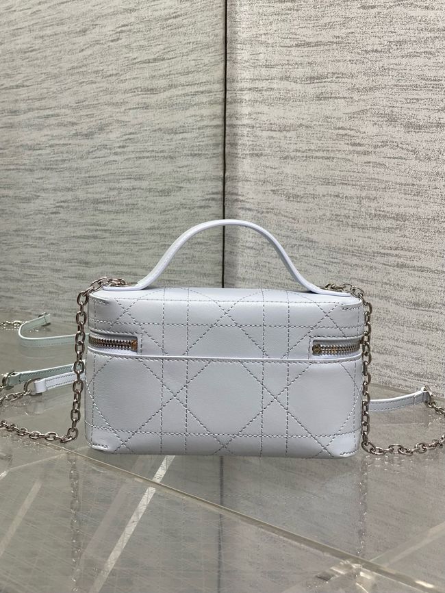 Dior Trianon Soft Vanity Mini Bag Flat Macrocannage Lambskin S4613OS ice blue Dior Trianon Soft Vanity Mini Bag Flat Macrocannage Lambskin S4613OS ice blue