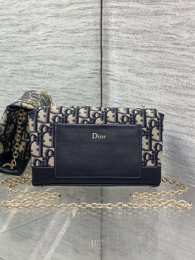 Dior Promenade Mini Bag with Chain S2514OU Blue Dior Promenade Mini Bag with Chain S2514OU Blue