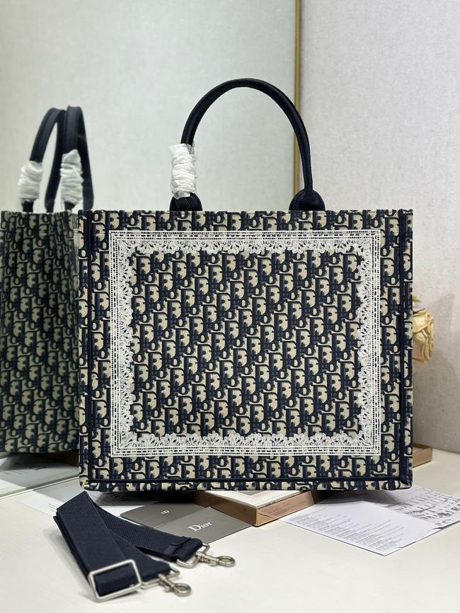 Large Dior Book Tote Cannage Embroidery M1349OEQ-3 Large Dior Book Tote Cannage Embroidery M1349OEQ-3