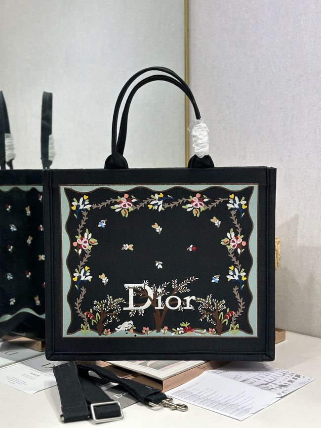 Large Dior Book Tote Cannage Embroidery M1349OEQ-4 Large Dior Book Tote Cannage Embroidery M1349OEQ-4