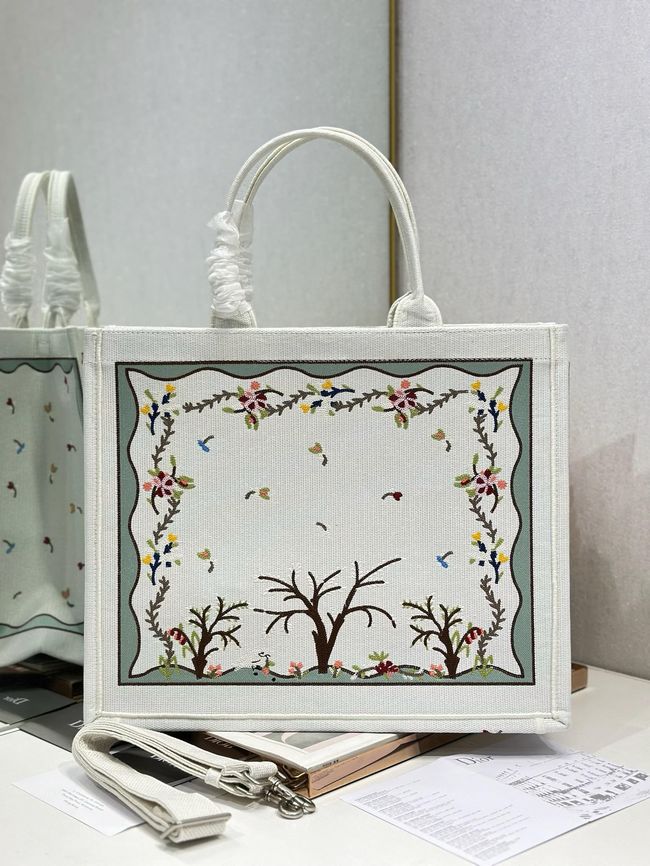 Large Dior Book Tote Cannage Embroidery M1349OEQ-9 Large Dior Book Tote Cannage Embroidery M1349OEQ-9