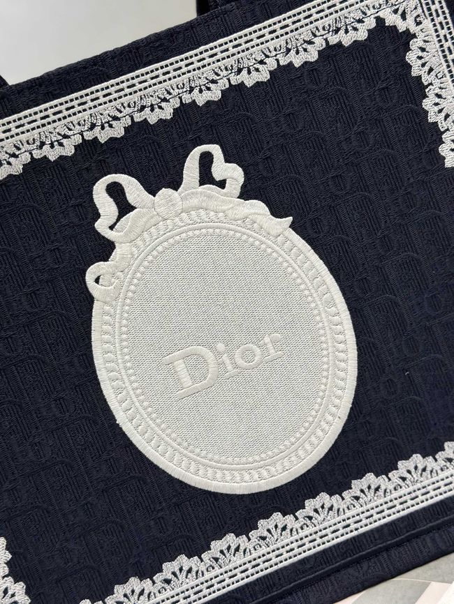 Medium Dior Book Tote with Strap Oblique Embroidery M1354PE-10 Medium Dior Book Tote with Strap Oblique Embroidery M1354PE-10