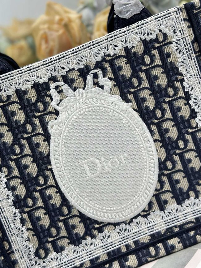 Small Dior Book Tote with Strap Embroidered M1404OE-5 Small Dior Book Tote with Strap Embroidered M1404OE-5