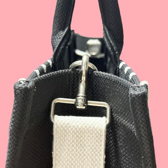 Medium Dior Book Tote with Strap Oblique Embroidery M1354PE-11