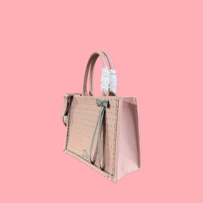 Medium Dior Book Tote with Strap Oblique Embroidery M1354PE-13