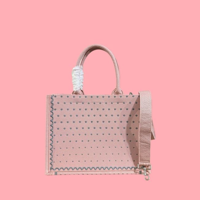 Medium Dior Book Tote with Strap Oblique Embroidery M1354PE-13